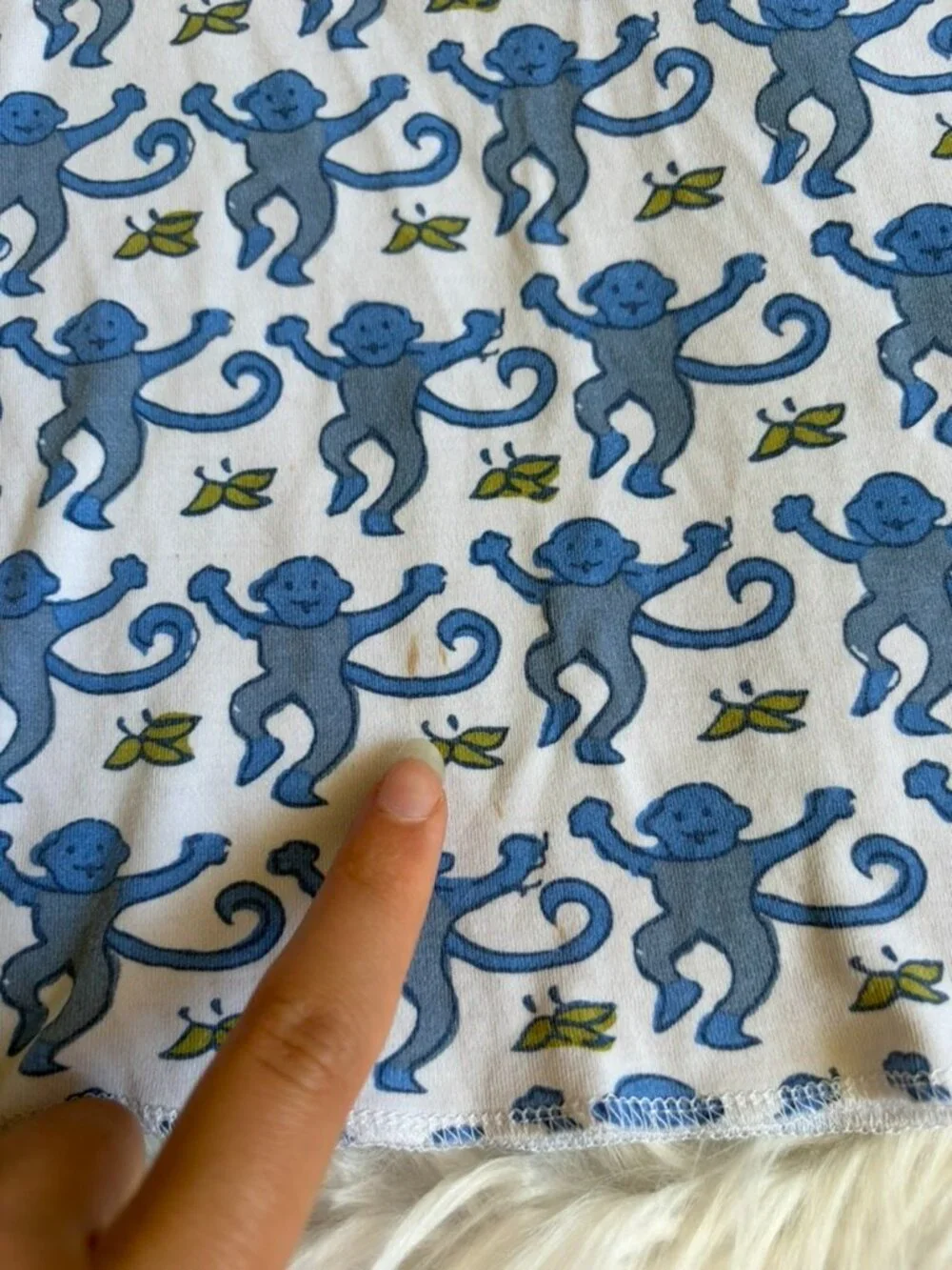 Roller Rabbit Blue Monkey Pajama Set Girls 10
